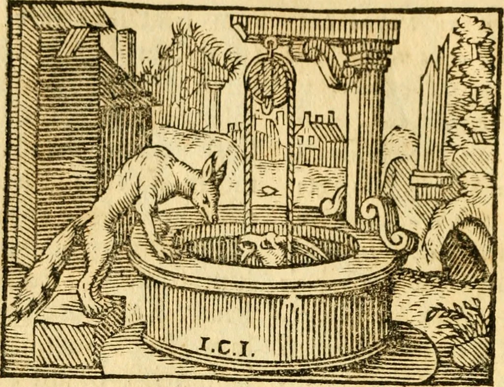 An illustration from Fabulae Aesopi graecaè et latinè, nunc denuo selectae, 1672, leaf 61