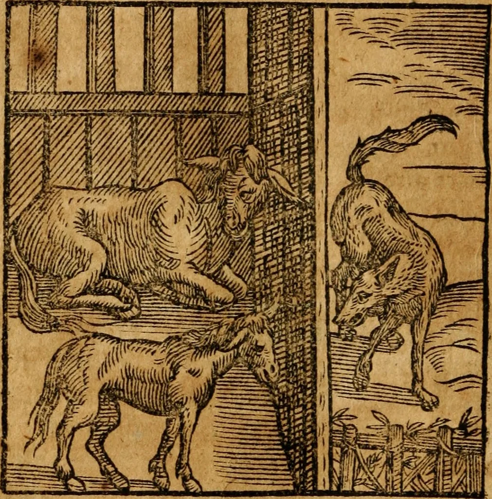 An illustration from Fabulae c. Aesopicae, 1590, leaf 145