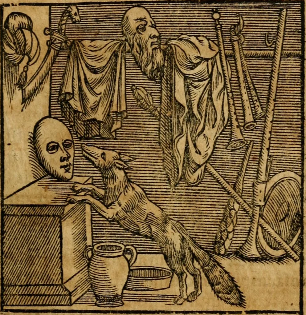 An illustration from Fabulae c. Aesopicae, 1590, leaf 174
