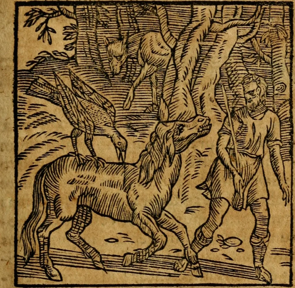 An illustration from Fabulae c. Aesopicae, 1590, leaf 226