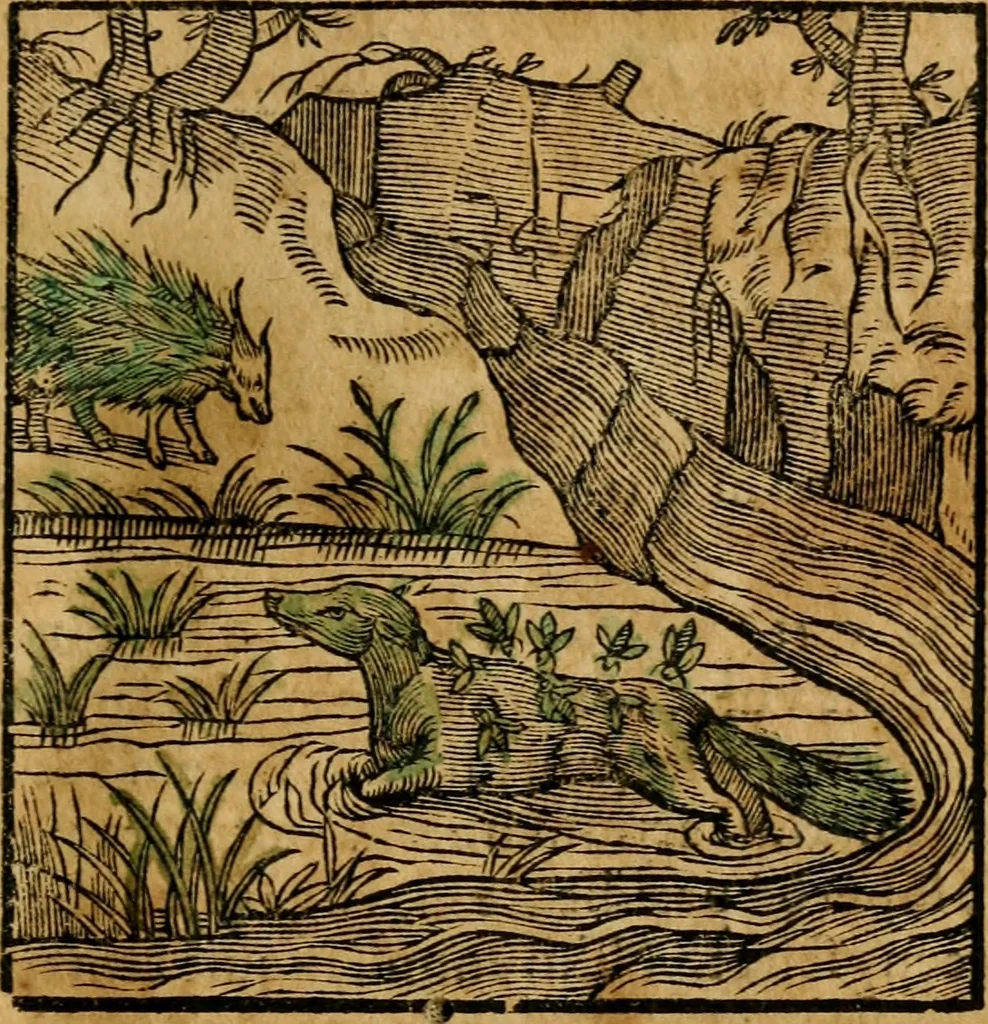 An illustration from Fabulae c. Aesopicae, 1590, leaf 60