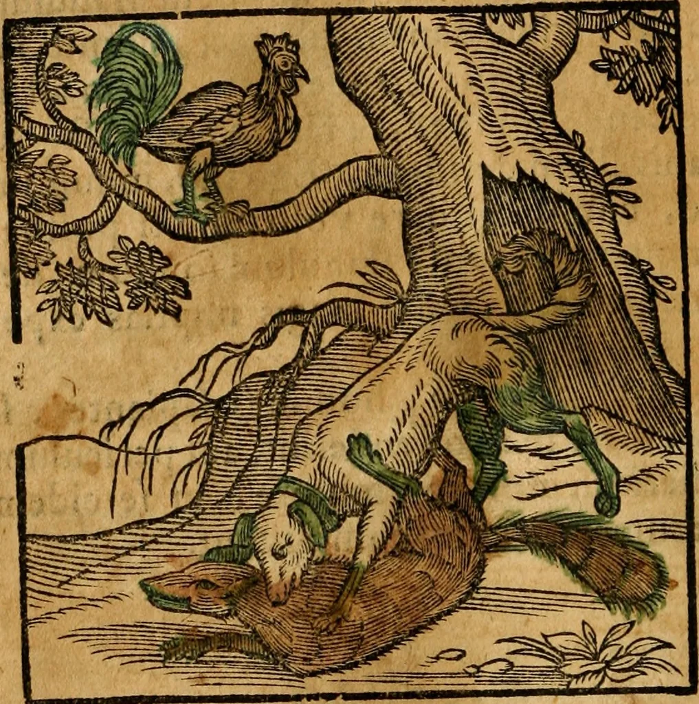 An illustration from Fabulae c. Aesopicae, 1590, leaf 87