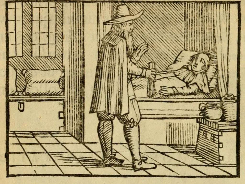 An illustration from Fabulæ Æsopi Graecè & Latinè, nunc denuo selectæ : eæ item, quas Avienus carmine expressit, accedit ranarum et murium pugna, Homero olim adscripta cum ... figuris .., 1660, leaf 40