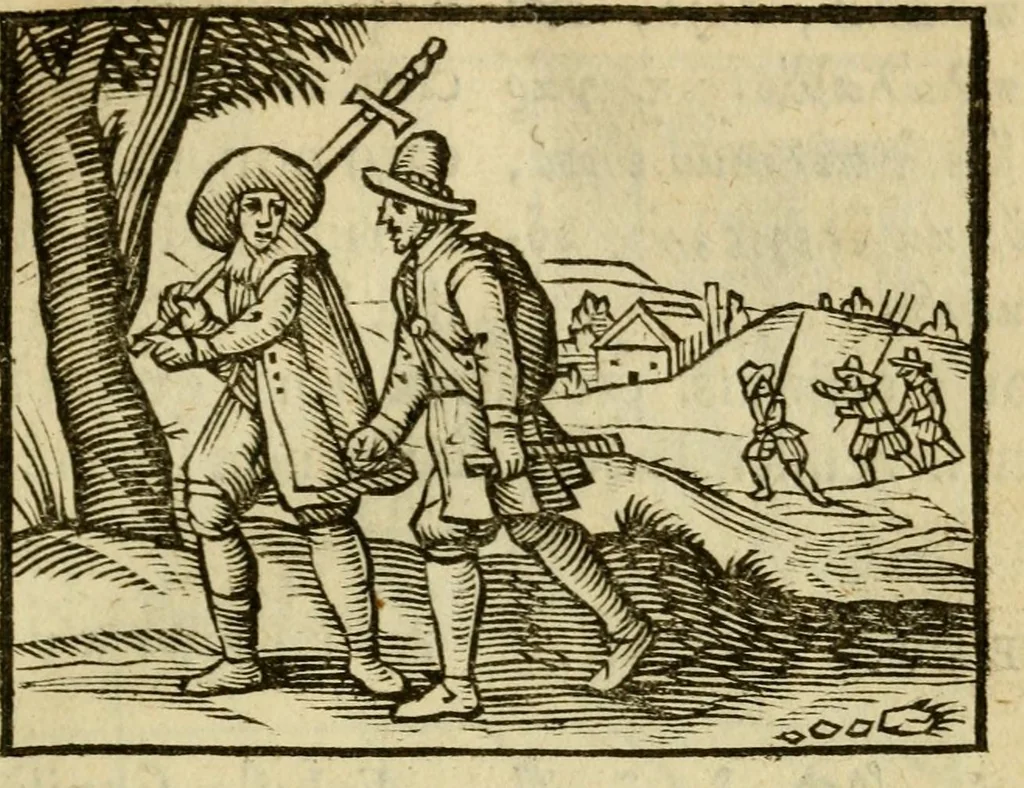 An illustration from Fabulæ Æsopi Graecè & Latinè, nunc denuo selectæ : eæ item, quas Avienus carmine expressit, accedit ranarum et murium pugna, Homero olim adscripta cum ... figuris .., 1660, leaf 47