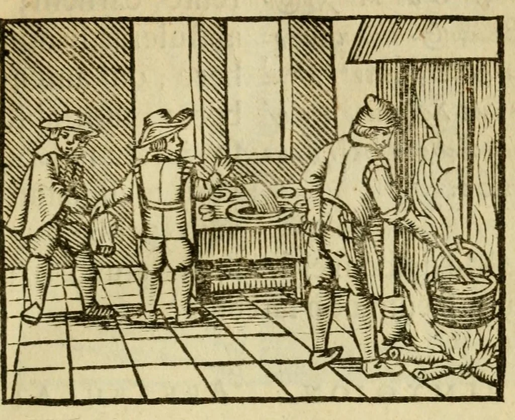 An illustration from Fabulæ Æsopi Graecè & Latinè, nunc denuo selectæ : eæ item, quas Avienus carmine expressit, accedit ranarum et murium pugna, Homero olim adscripta cum ... figuris .., 1660, leaf 49