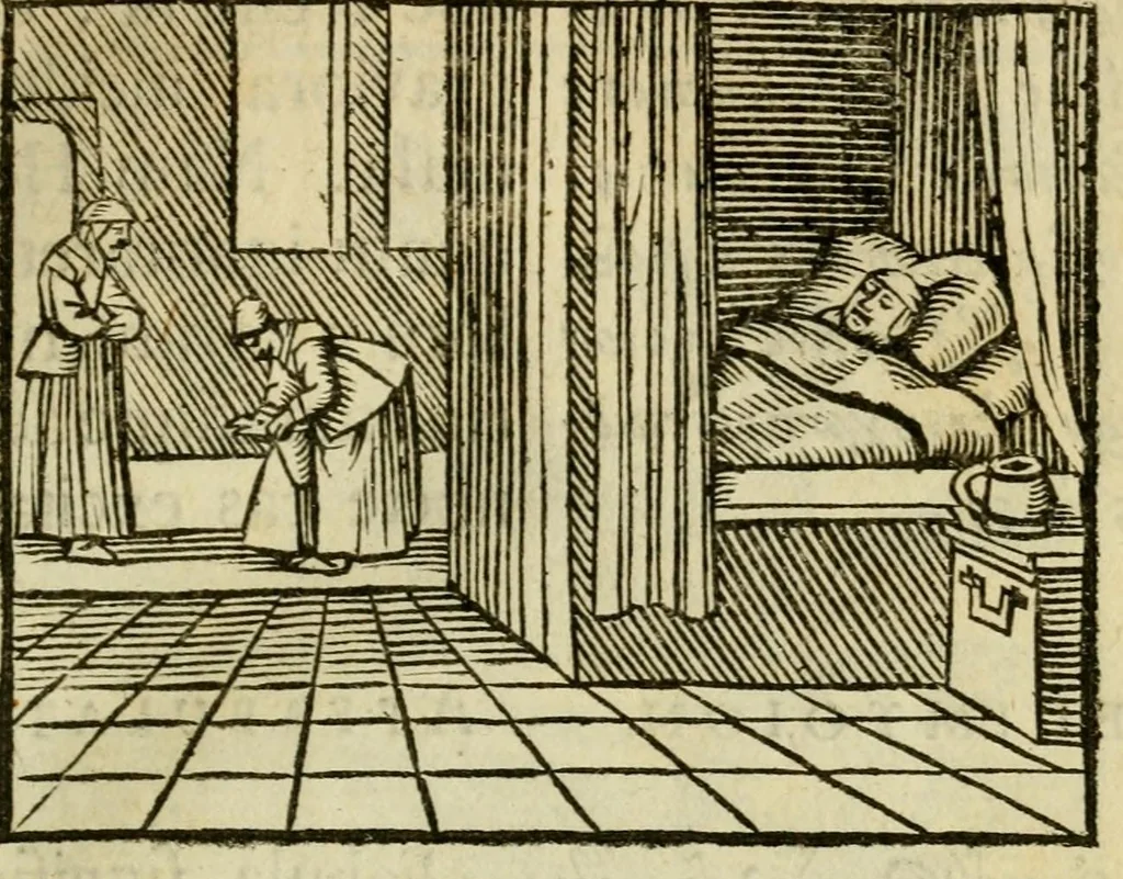 An illustration from Fabulæ Æsopi Graecè & Latinè, nunc denuo selectæ : eæ item, quas Avienus carmine expressit, accedit ranarum et murium pugna, Homero olim adscripta cum ... figuris .., 1660, leaf 69