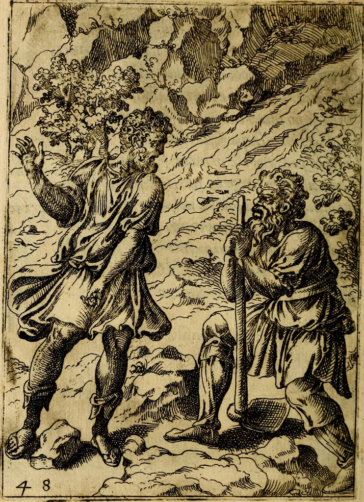 An illustration from Fabvlae centvm ex antiqvis avctoribvs delectae et a Gabriele Faerno Cremonensi carminibvs explicatae, 1564, leaf 101