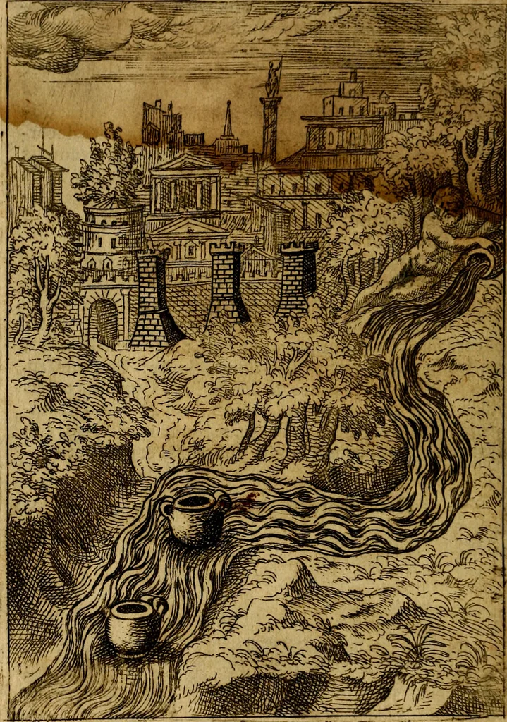 An illustration from Fabvlae centvm ex antiqvis avctoribvs delectae et a Gabriele Faerno Cremonensi carminibvs explicatae, 1564, leaf 11