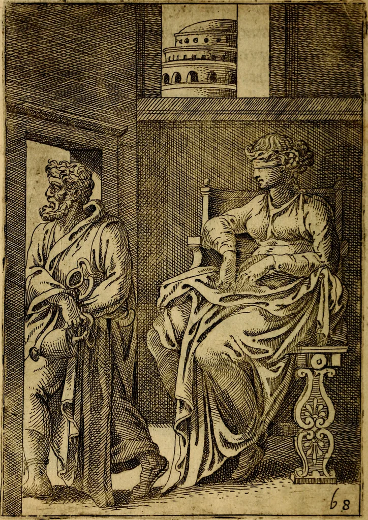 An illustration from Fabvlae centvm ex antiqvis avctoribvs delectae et a Gabriele Faerno Cremonensi carminibvs explicatae, 1564, leaf 141