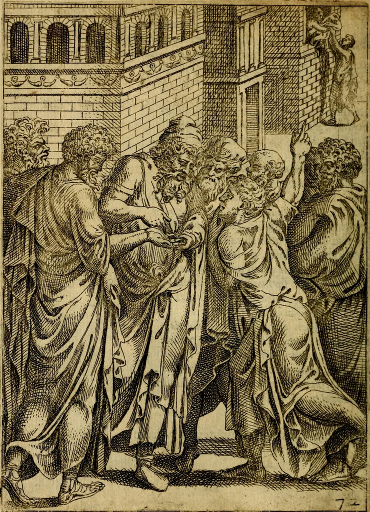 An illustration from Fabvlae centvm ex antiqvis avctoribvs delectae et a Gabriele Faerno Cremonensi carminibvs explicatae, 1564, leaf 149