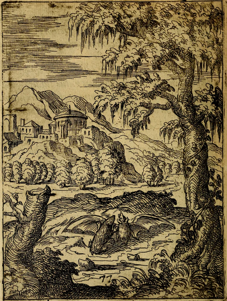An illustration from Fabvlae centvm ex antiqvis avctoribvs delectae et a Gabriele Faerno Cremonensi carminibvs explicatae, 1564, leaf 159