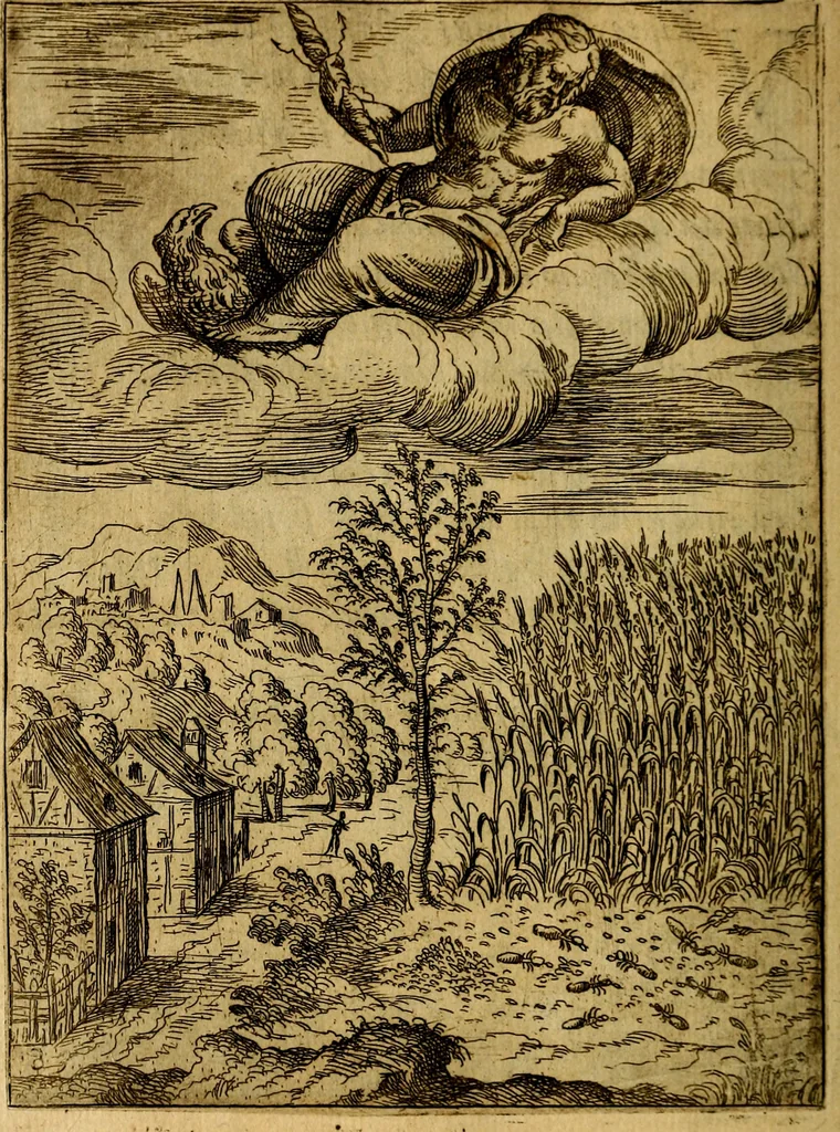 An illustration from Fabvlae centvm ex antiqvis avctoribvs delectae et a Gabriele Faerno Cremonensi carminibvs explicatae, 1564, leaf 171