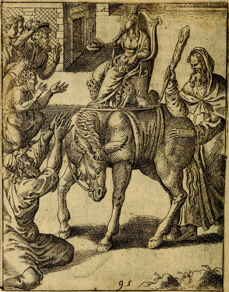 An illustration from Fabvlae centvm ex antiqvis avctoribvs delectae et a Gabriele Faerno Cremonensi carminibvs explicatae, 1564, leaf 195