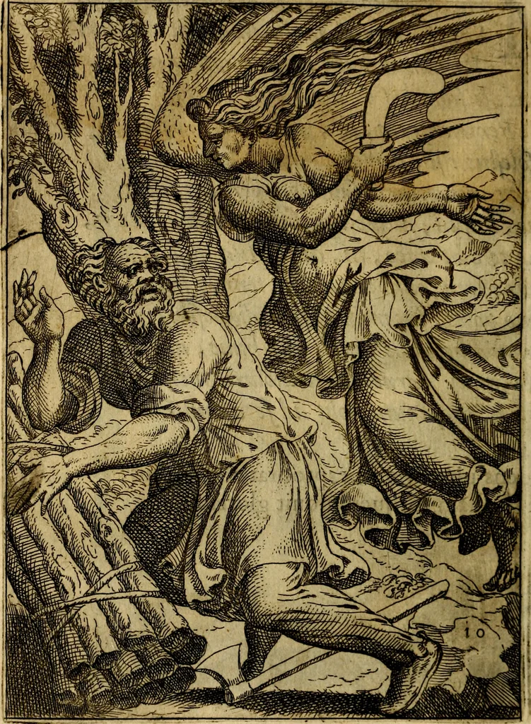 An illustration from Fabvlae centvm ex antiqvis avctoribvs delectae et a Gabriele Faerno Cremonensi carminibvs explicatae, 1564, leaf 25