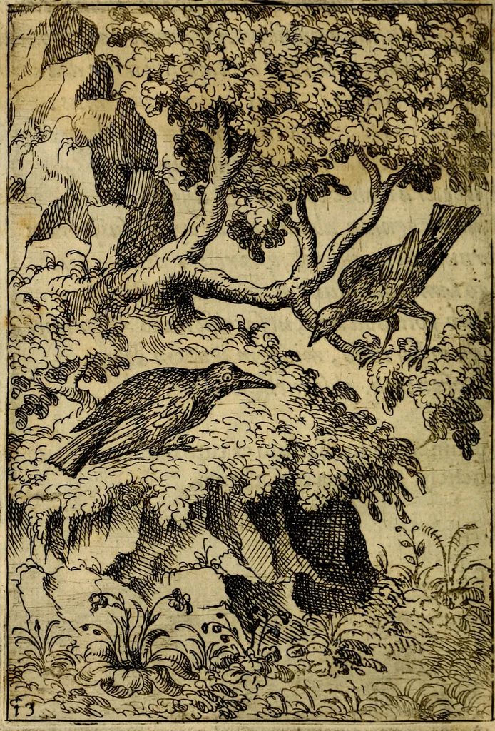 An illustration from Fabvlae centvm ex antiqvis avctoribvs delectae et a Gabriele Faerno Cremonensi carminibvs explicatae, 1564, leaf 31