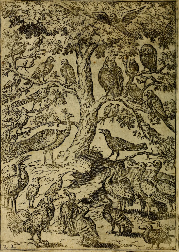 An illustration from Fabvlae centvm ex antiqvis avctoribvs delectae et a Gabriele Faerno Cremonensi carminibvs explicatae, 1564, leaf 49