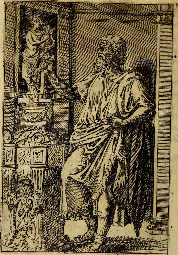 An illustration from Fabvlae centvm ex antiqvis avctoribvs delectae et a Gabriele Faerno Cremonensi carminibvs explicatae, 1564, leaf 85