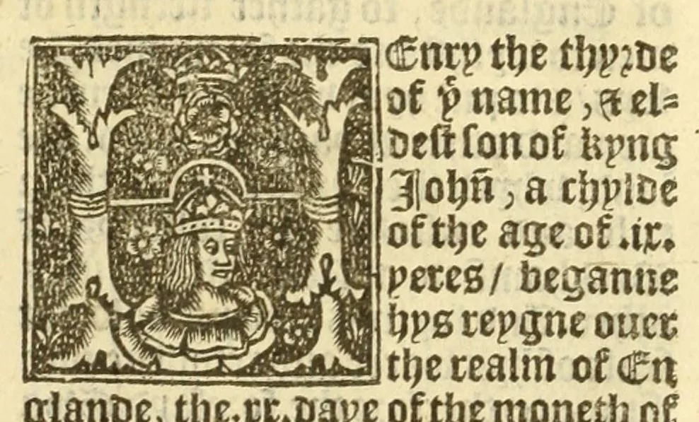 An illustration from Fabyans cronycle : newly prynted : wyth the cronycle, actes, and dedes done in the tyme of the reygne of the moste excellent prynce Kynge Henry the vii, father vnto our most drad souerayne lord Kynge Henry the viii, 1533, leaf 413