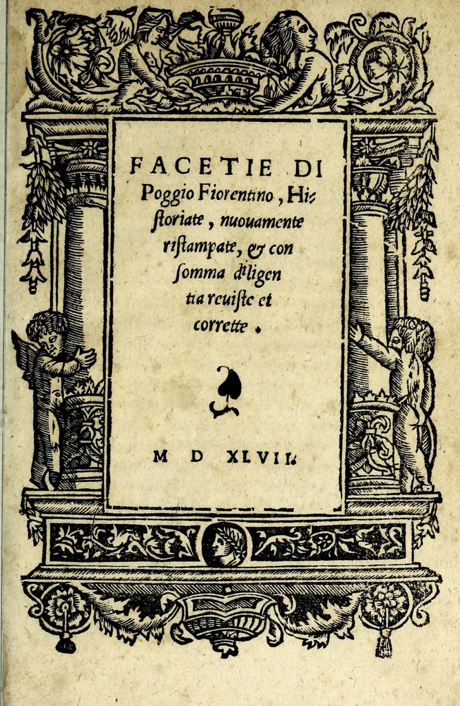 An illustration from Facetie di Poggio firorentino : historiate, nuouamente ristampate, & con somma diligentia reuiste et corrette, 1547, leaf 11