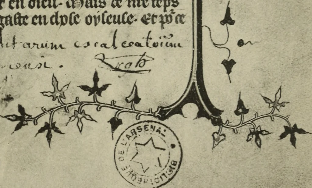 An illustration from Fac-similé de livres copiés et enluminés pour le roi Charles V. : souvenir de la journée du 8 mars 1903, 1903, leaf 26