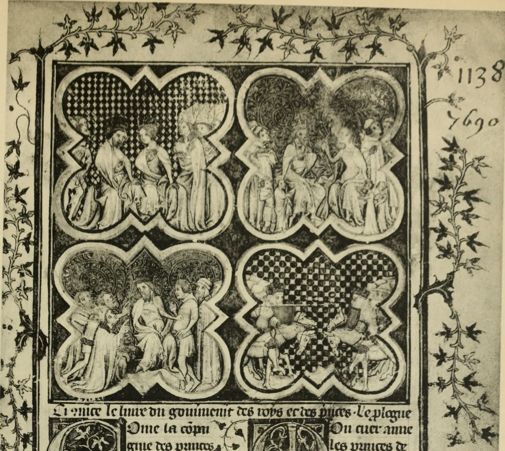 An illustration from Fac-similé de livres copiés et enluminés pour le roi Charles V. : souvenir de la journée du 8 mars 1903, 1903, leaf 50