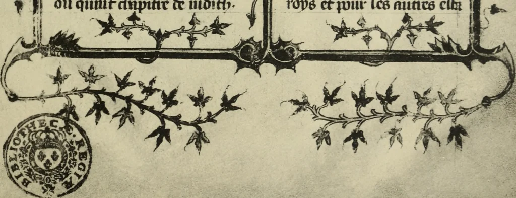 An illustration from Fac-similé de livres copiés et enluminés pour le roi Charles V. : souvenir de la journée du 8 mars 1903, 1903, leaf 50