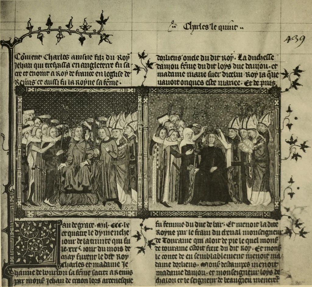 An illustration from Fac-similé de livres copiés et enluminés pour le roi Charles V. : souvenir de la journée du 8 mars 1903, 1903, leaf 56