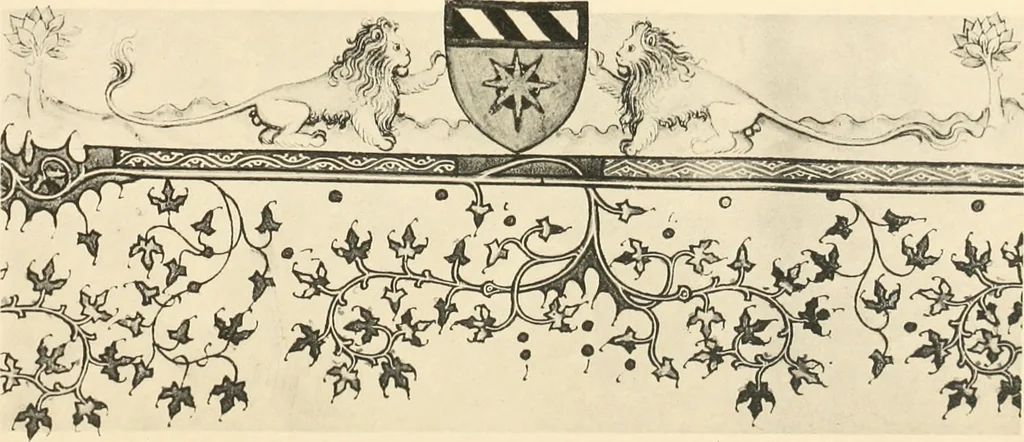 An illustration from Fac-similé de livres copiés et enluminés pour le roi Charles V. : souvenir de la journée du 8 mars 1903 offert à ses amis, 1903, leaf 48