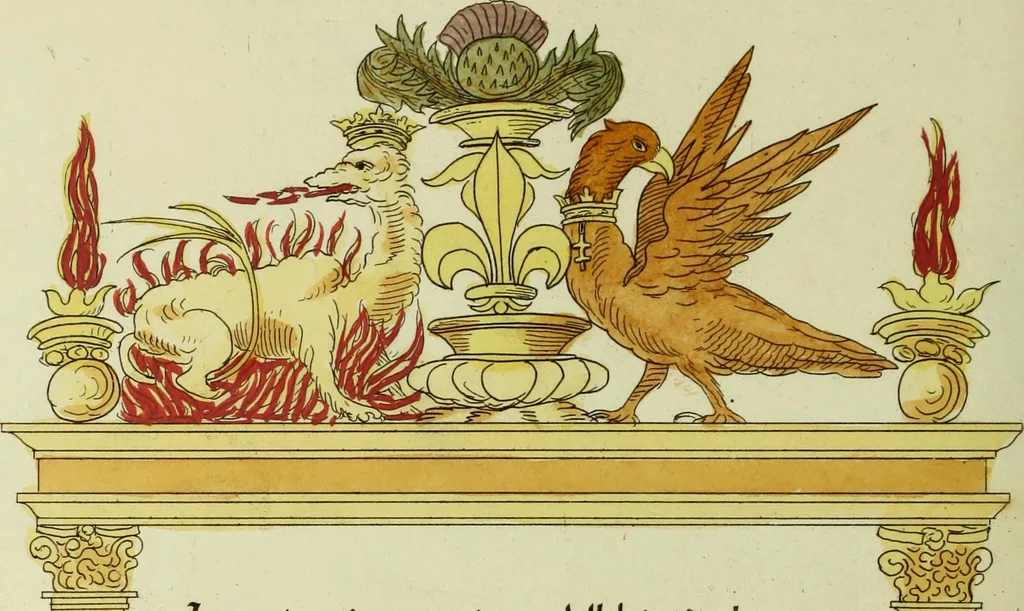 An illustration from Fac simile of an ancient heraldic manuscript, 1822, leaf 130