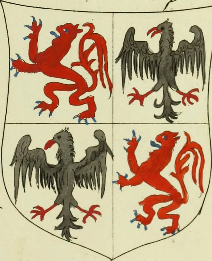 An illustration from Fac simile of an ancient heraldic manuscript, 1822, leaf 381