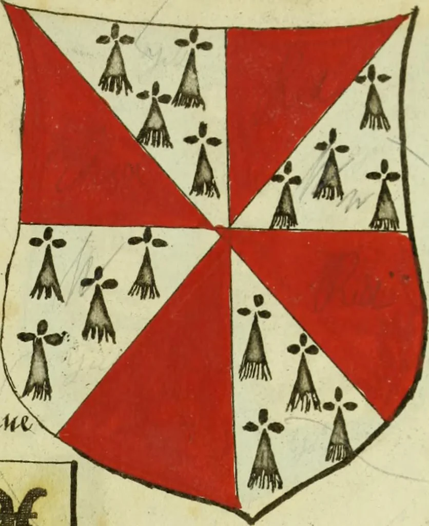 An illustration from Fac simile of an ancient heraldic manuscript, 1822, leaf 477