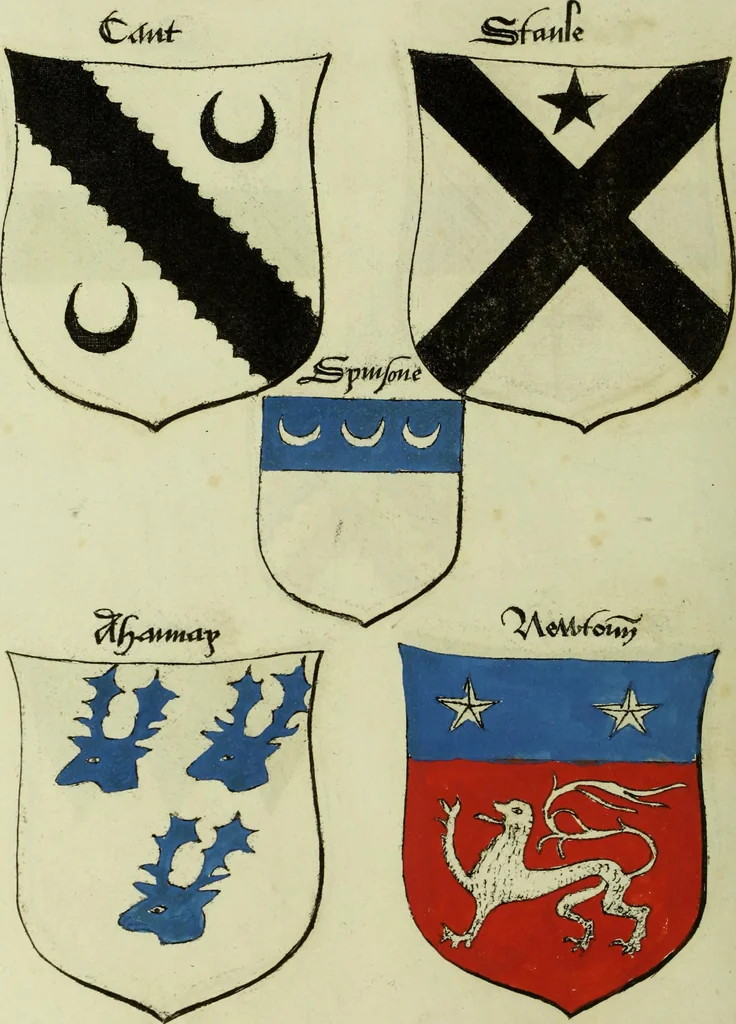 An illustration from Fac simile of an ancient heraldic manuscript, 1822, leaf 482