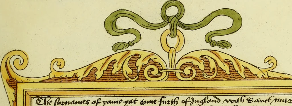 An illustration from Fac simile of an ancient heraldic manuscript, 1822, leaf 497