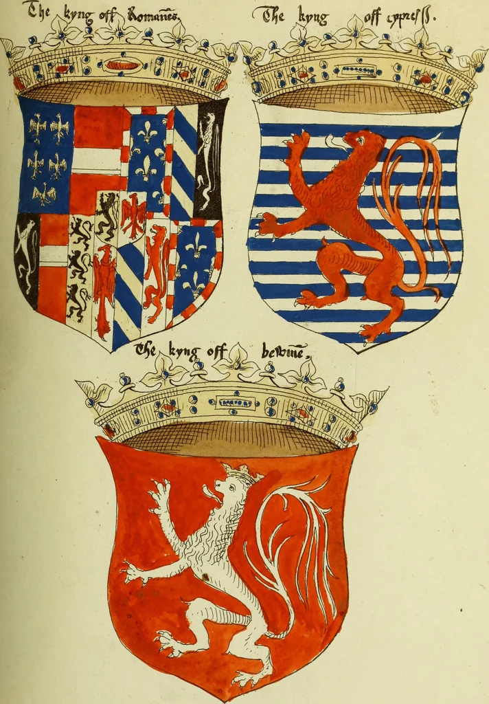 An illustration from Fac simile of an ancient heraldic manuscript, 1822, leaf 77