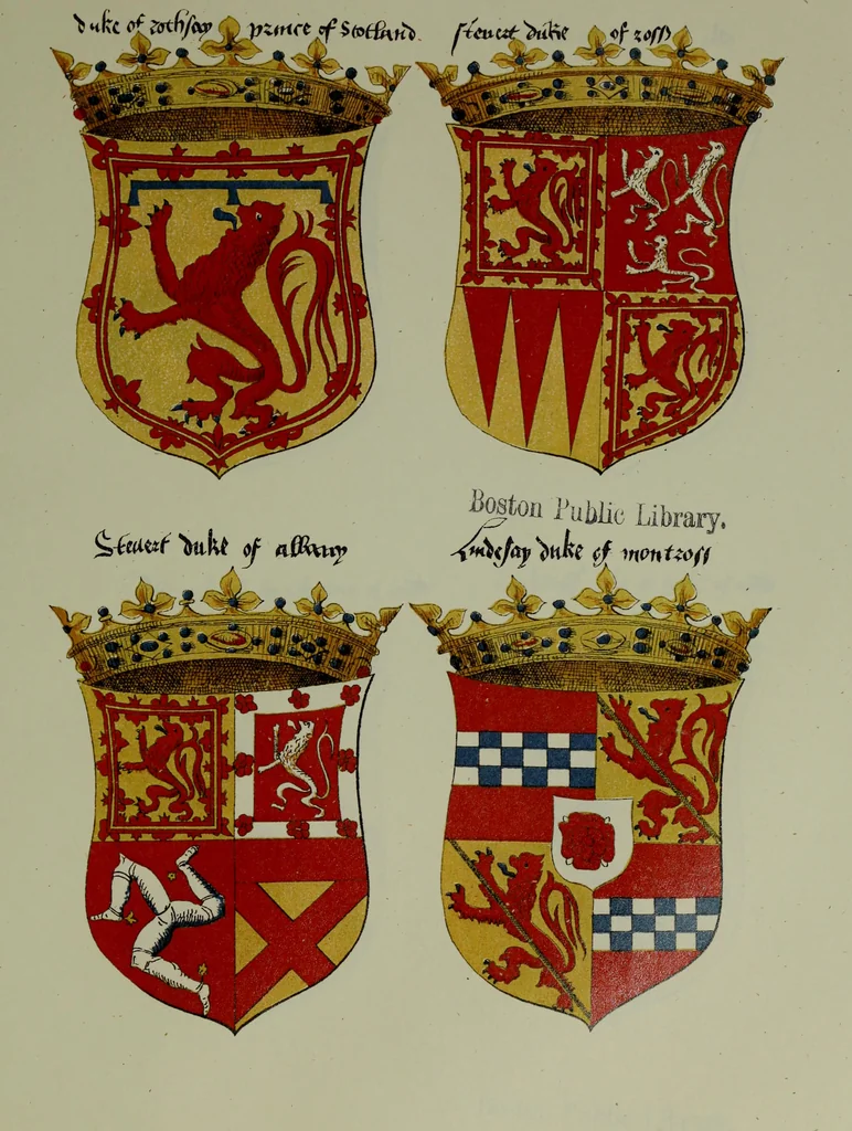 An illustration from Fac simile of an ancient heraldic manuscipt : emblazoned by Sir David Lyndsay of the Mount. Lyon king of armes 1542, 1878, leaf 101