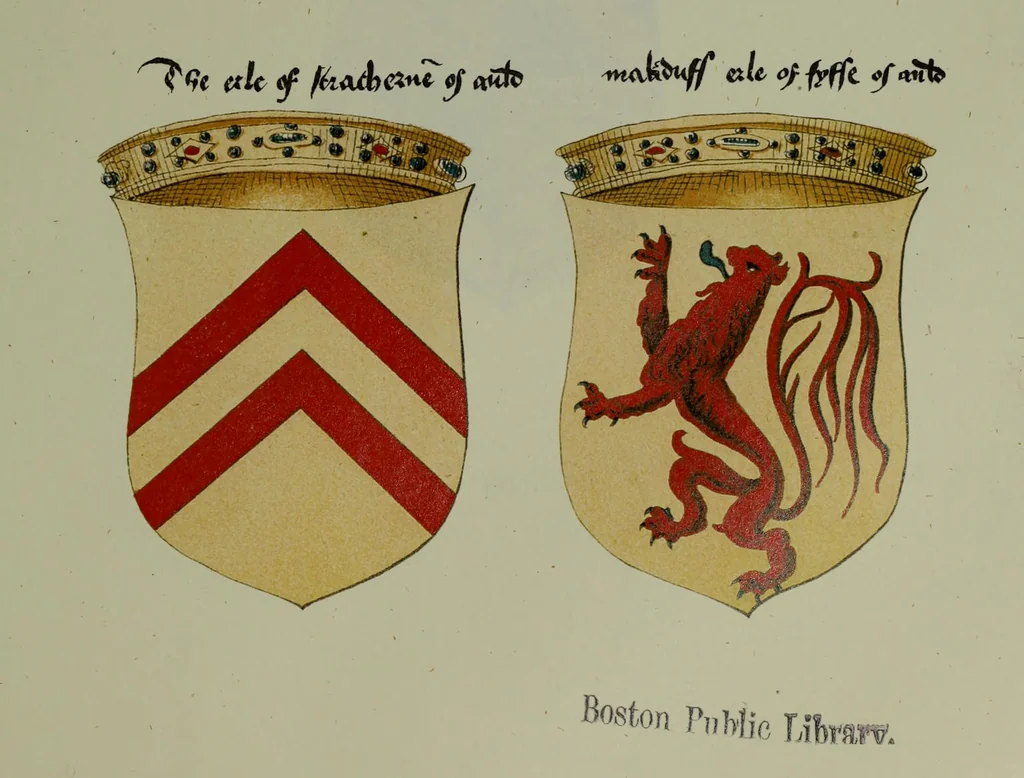 An illustration from Fac simile of an ancient heraldic manuscipt : emblazoned by Sir David Lyndsay of the Mount. Lyon king of armes 1542, 1878, leaf 103
