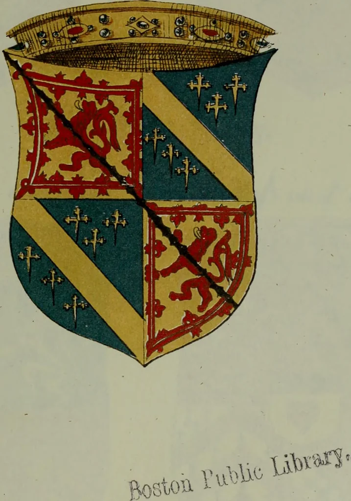 An illustration from Fac simile of an ancient heraldic manuscipt : emblazoned by Sir David Lyndsay of the Mount. Lyon king of armes 1542, 1878, leaf 105