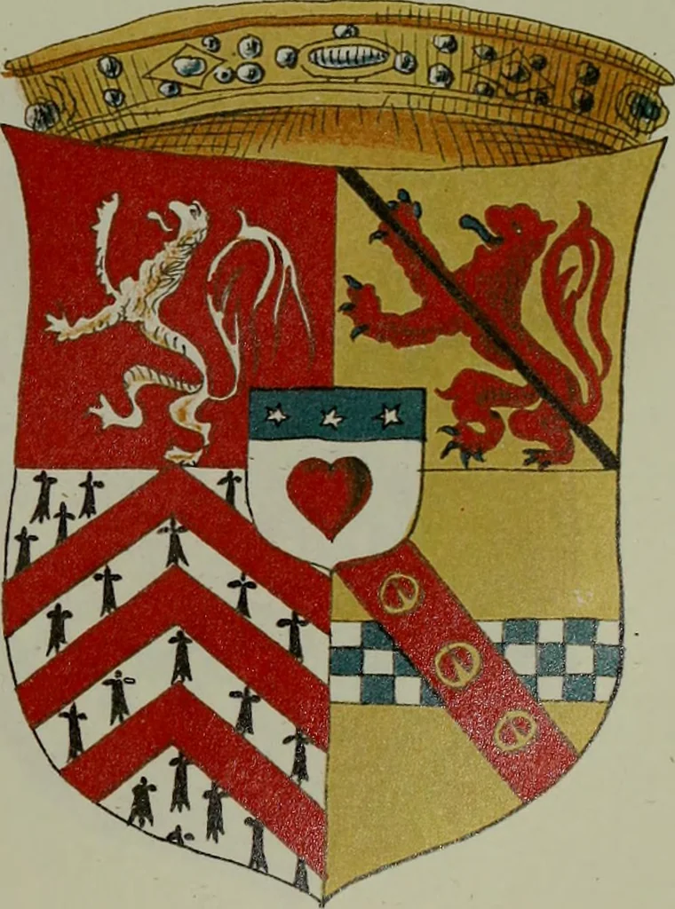 An illustration from Fac simile of an ancient heraldic manuscipt : emblazoned by Sir David Lyndsay of the Mount. Lyon king of armes 1542, 1878, leaf 107