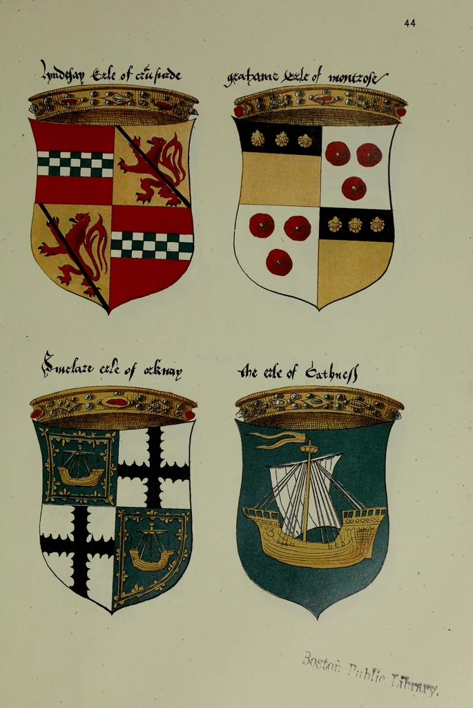 An illustration from Fac simile of an ancient heraldic manuscipt : emblazoned by Sir David Lyndsay of the Mount. Lyon king of armes 1542, 1878, leaf 117