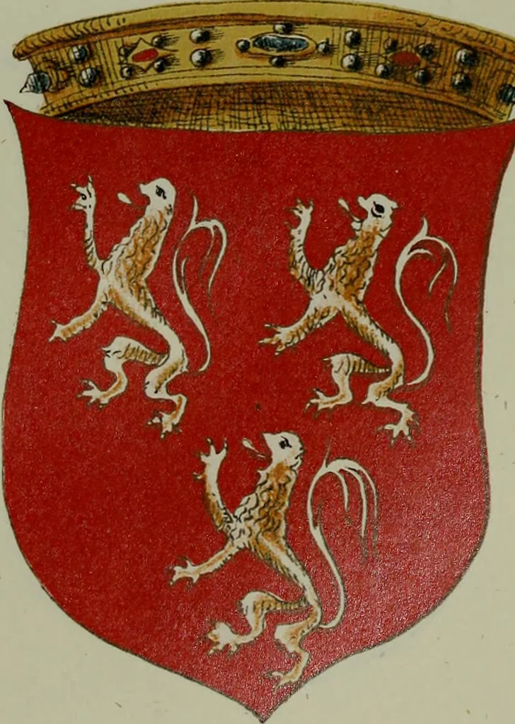 An illustration from Fac simile of an ancient heraldic manuscipt : emblazoned by Sir David Lyndsay of the Mount. Lyon king of armes 1542, 1878, leaf 121