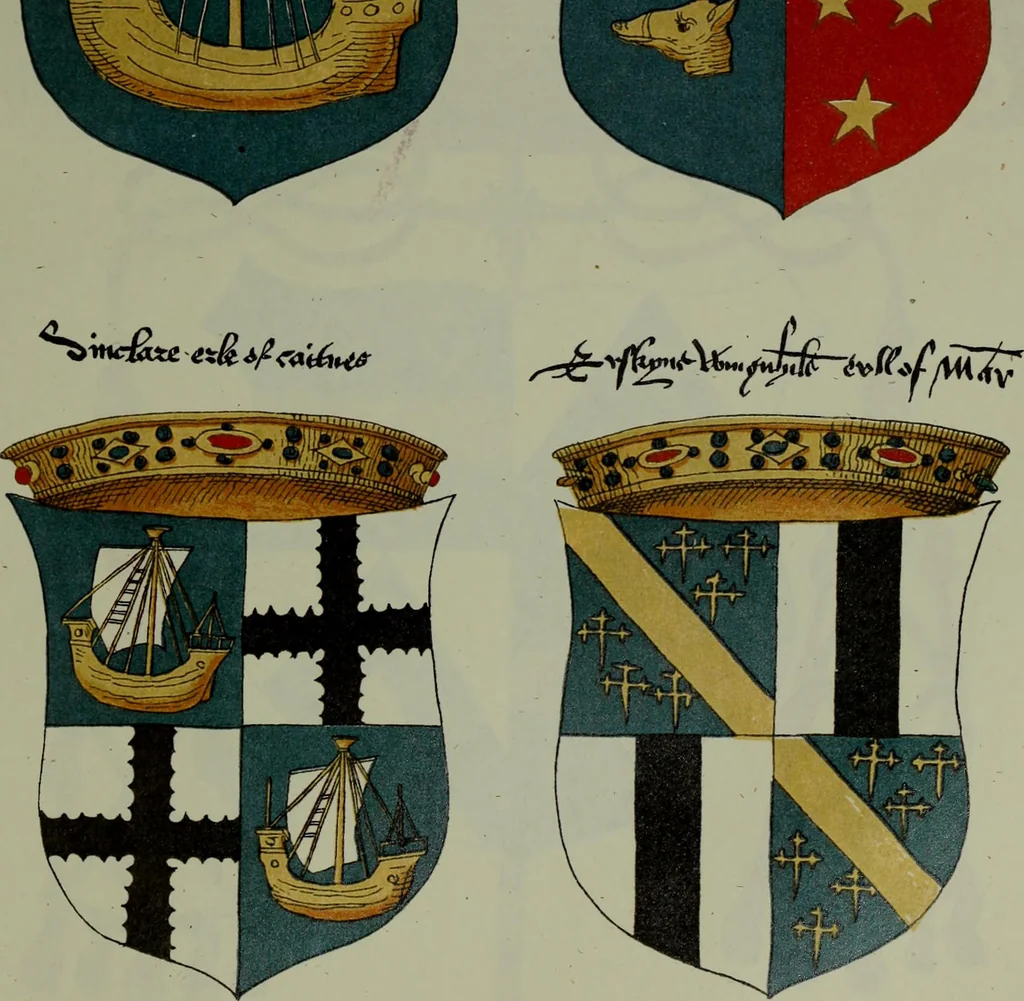 An illustration from Fac simile of an ancient heraldic manuscipt : emblazoned by Sir David Lyndsay of the Mount. Lyon king of armes 1542, 1878, leaf 125