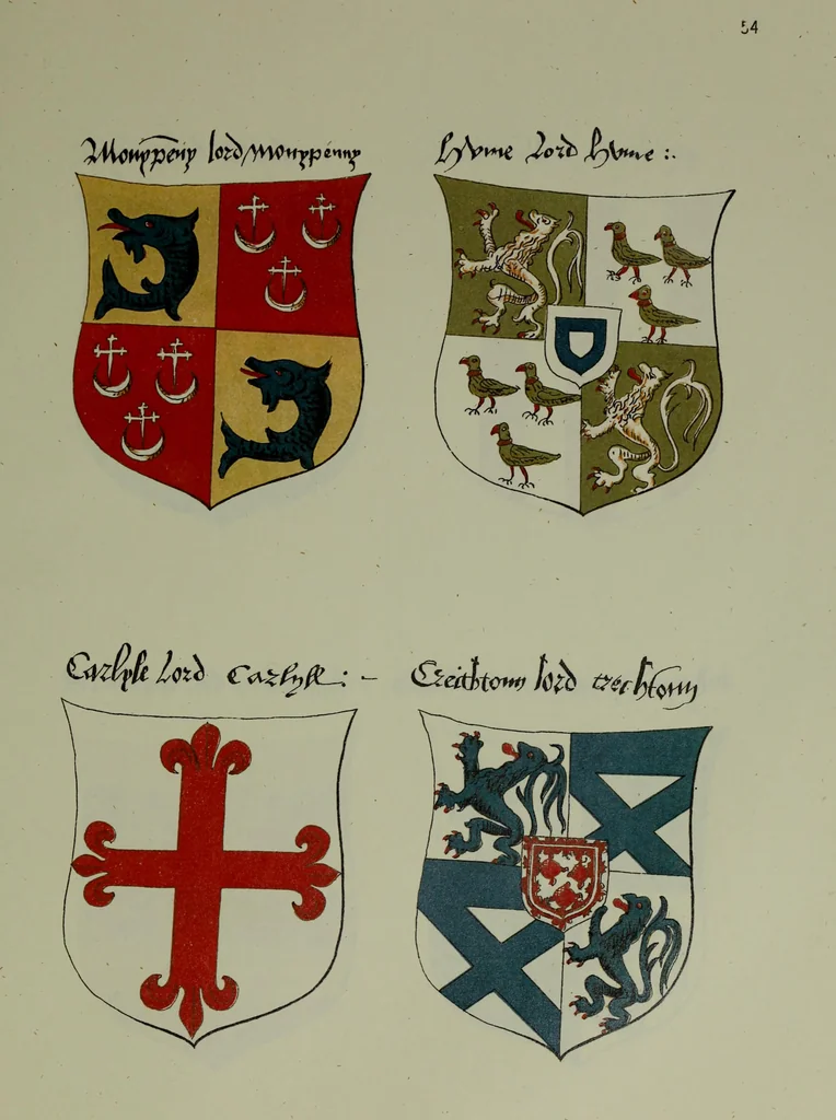 An illustration from Fac simile of an ancient heraldic manuscipt : emblazoned by Sir David Lyndsay of the Mount. Lyon king of armes 1542, 1878, leaf 137