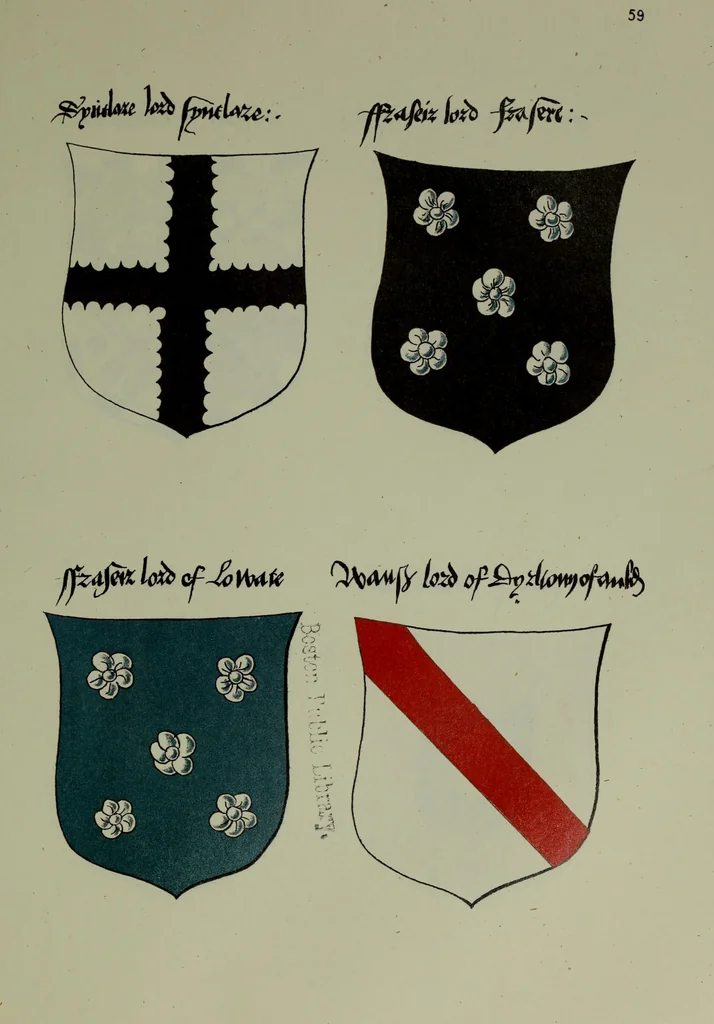 An illustration from Fac simile of an ancient heraldic manuscipt : emblazoned by Sir David Lyndsay of the Mount. Lyon king of armes 1542, 1878, leaf 149