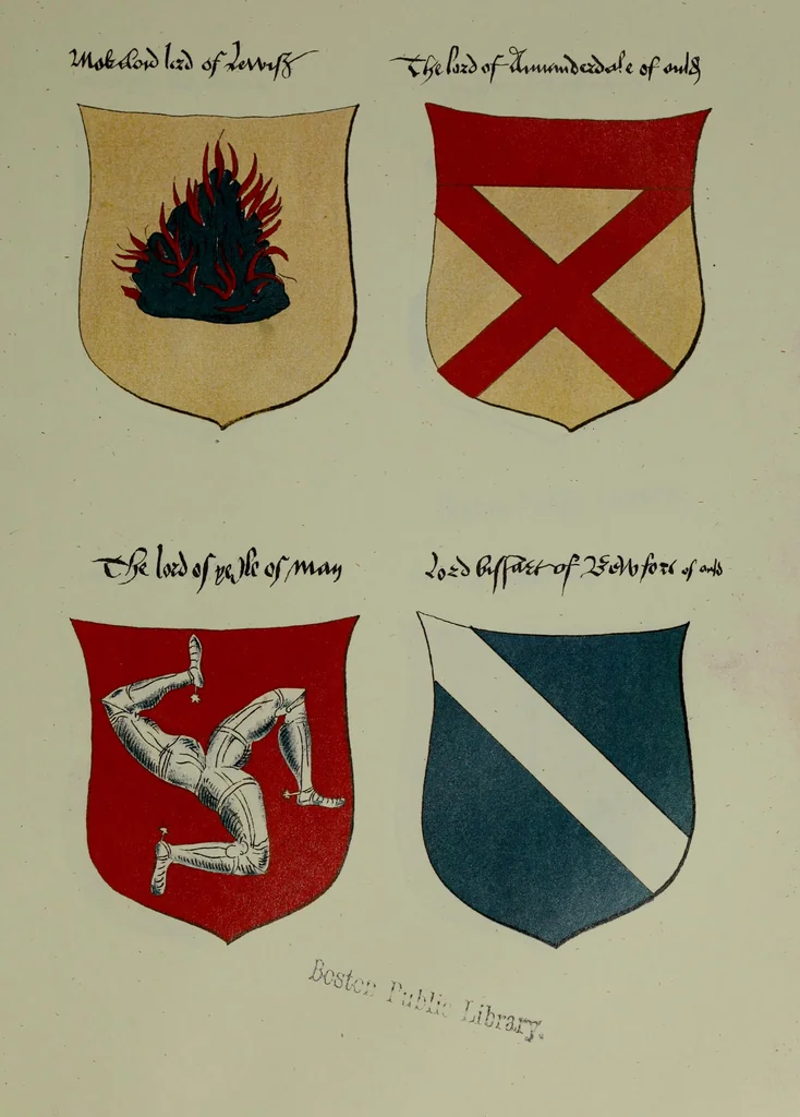 An illustration from Fac simile of an ancient heraldic manuscipt : emblazoned by Sir David Lyndsay of the Mount. Lyon king of armes 1542, 1878, leaf 155