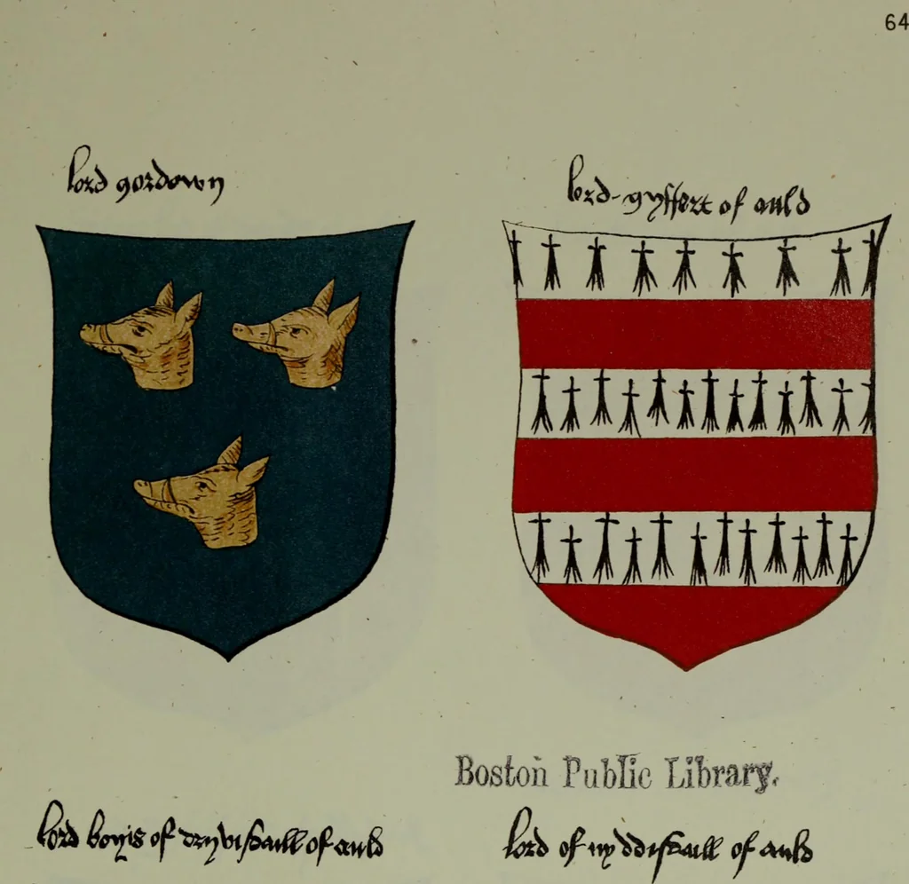 An illustration from Fac simile of an ancient heraldic manuscipt : emblazoned by Sir David Lyndsay of the Mount. Lyon king of armes 1542, 1878, leaf 159