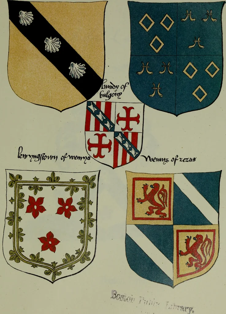 An illustration from Fac simile of an ancient heraldic manuscipt : emblazoned by Sir David Lyndsay of the Mount. Lyon king of armes 1542, 1878, leaf 167