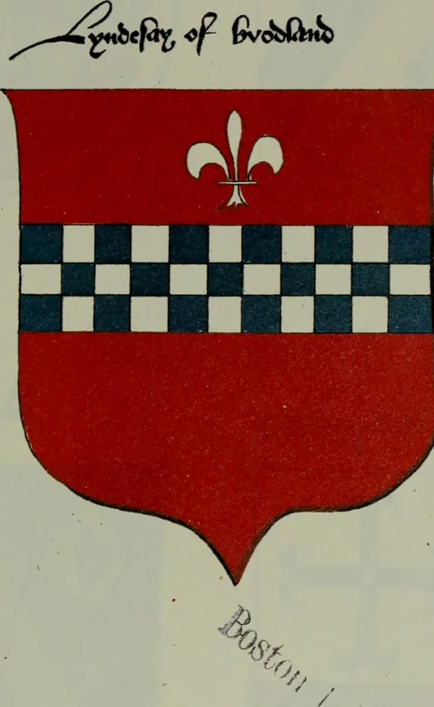 An illustration from Fac simile of an ancient heraldic manuscipt : emblazoned by Sir David Lyndsay of the Mount. Lyon king of armes 1542, 1878, leaf 185