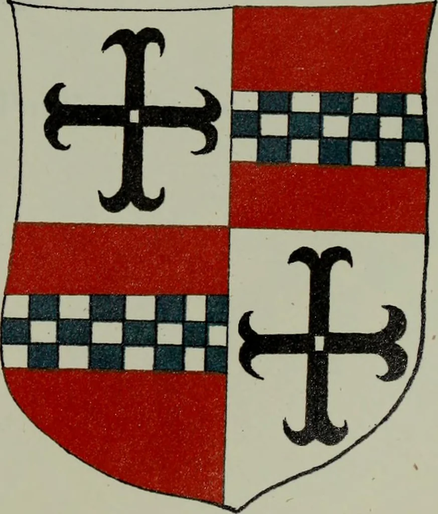 An illustration from Fac simile of an ancient heraldic manuscipt : emblazoned by Sir David Lyndsay of the Mount. Lyon king of armes 1542, 1878, leaf 187