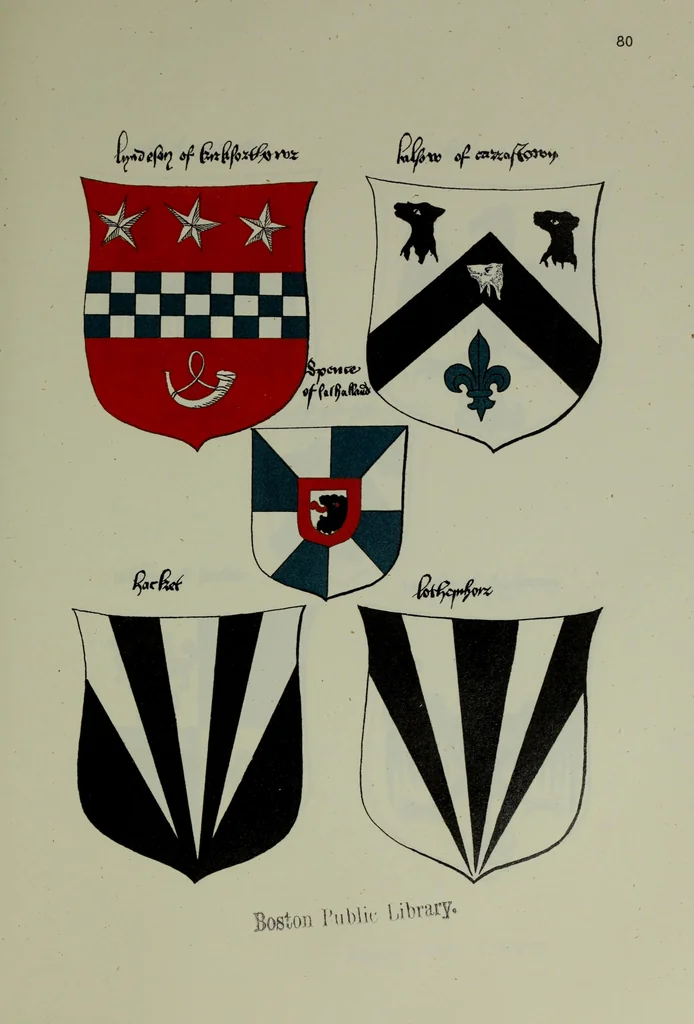 An illustration from Fac simile of an ancient heraldic manuscipt : emblazoned by Sir David Lyndsay of the Mount. Lyon king of armes 1542, 1878, leaf 195