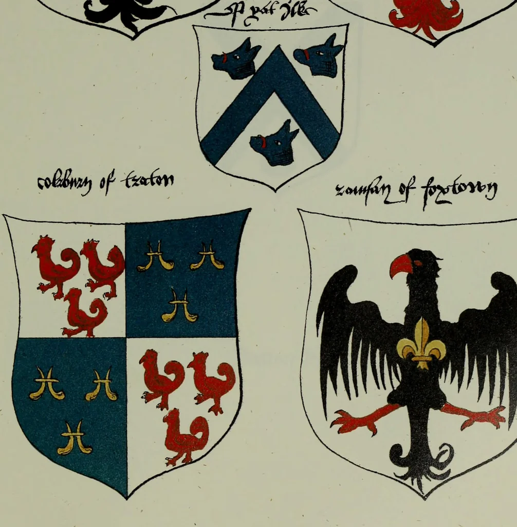 An illustration from Fac simile of an ancient heraldic manuscipt : emblazoned by Sir David Lyndsay of the Mount. Lyon king of armes 1542, 1878, leaf 197